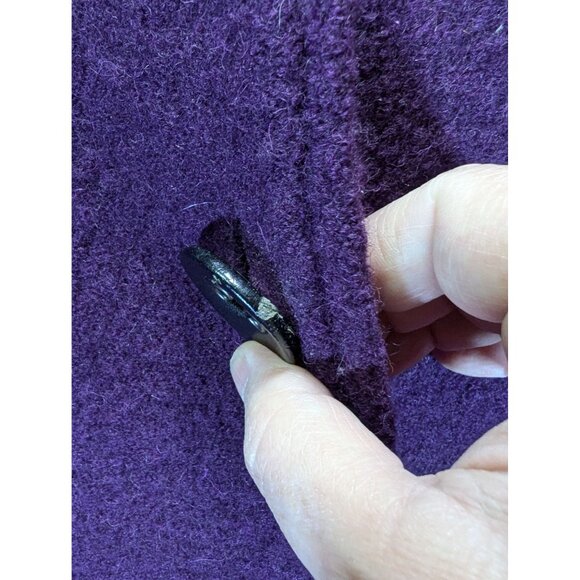 Ruby Rd. Wool Coat Women M Jacket Coat Purple Black Button Accent Pleat Back - Picture 11 of 11